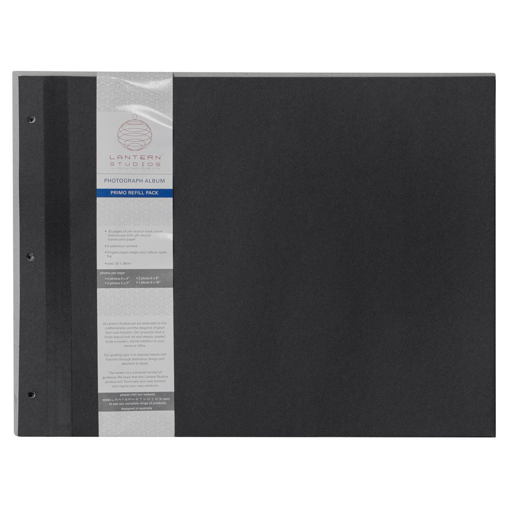 109305-10pc-lantern-studios-photo-album-primo-refill-pages-pack-black-29x38cm