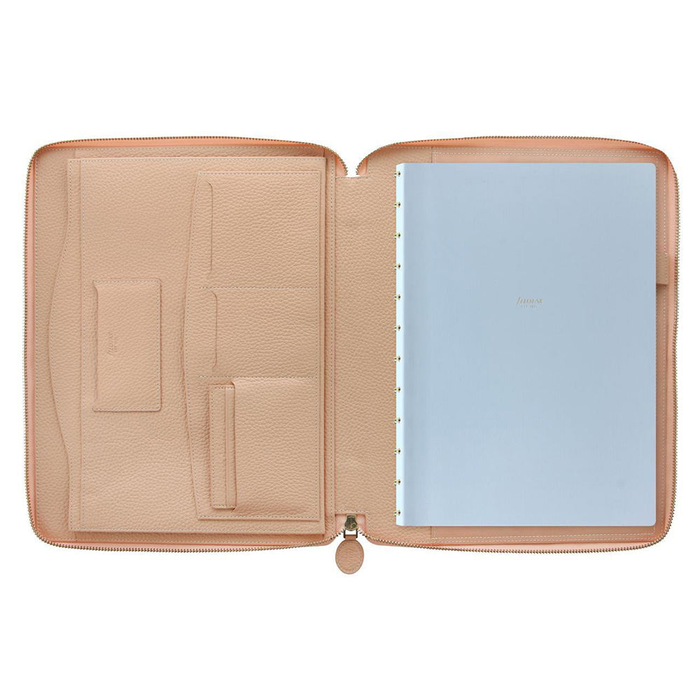 110937-filofax-classic-stitch-a4-writing-folio-notebook-soft-zip-leather-peach