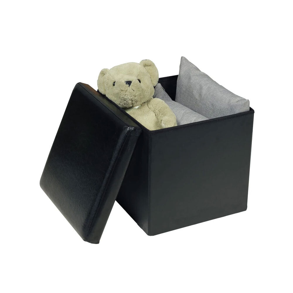 82777-vistara-folding-storage-ottomon-faux-leather-finish-black-38x38x37cm