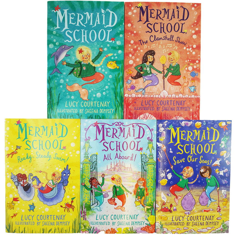 5pc Promotional Mermaid School Book Collection Set 6-10Y+