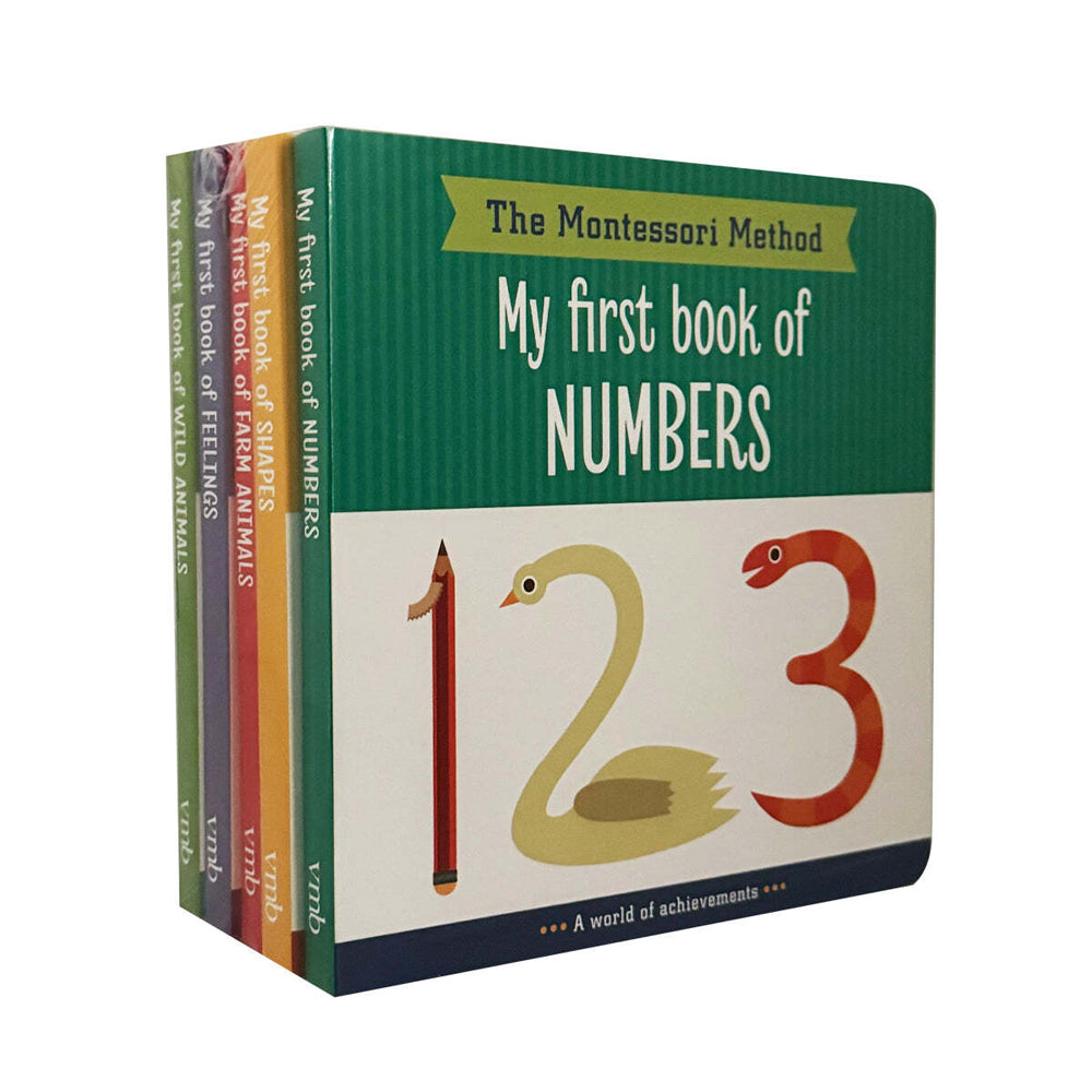 5pc Promotional Montessori Board Book Collection Set 3-6Y+