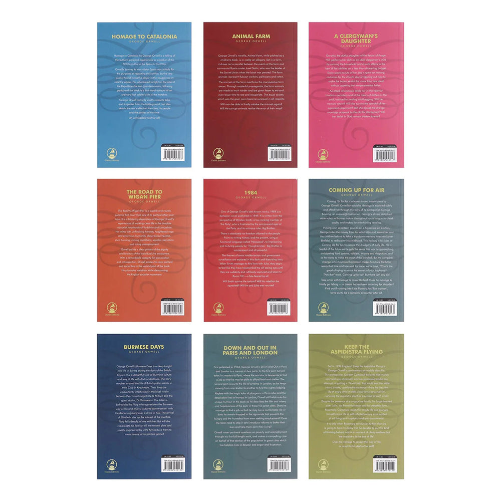 9pc Wilco The Complete Works Of George Orwell Paperback Book Collection Set 16Y+