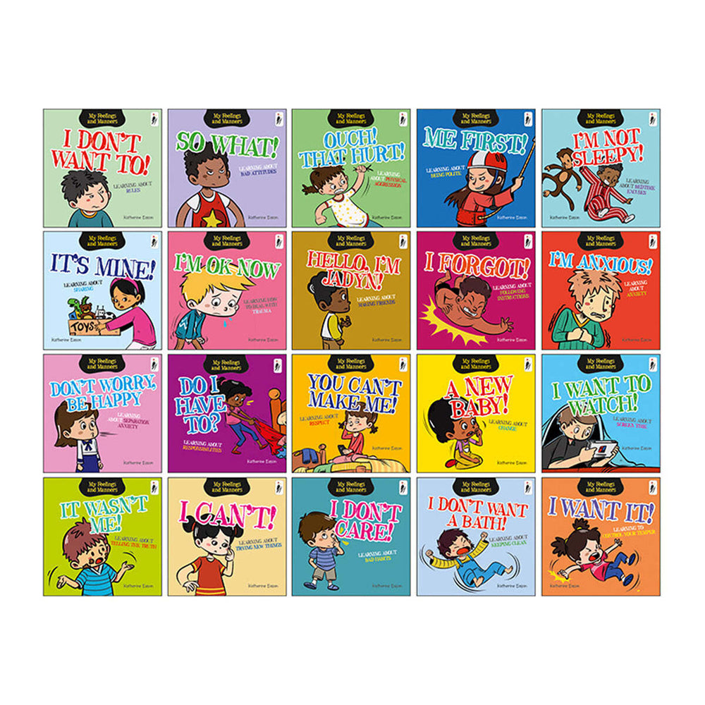 20pc Wilco My Feelings and Manners Library Book Collection Set 6-9Y+