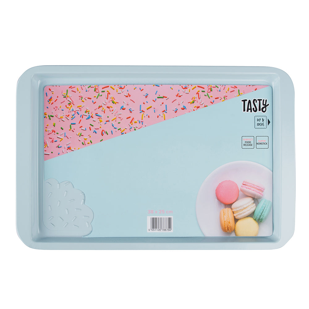 678876-tasty-non-stick-cookie-sheet-tray-rectangle-38cm-light-blue