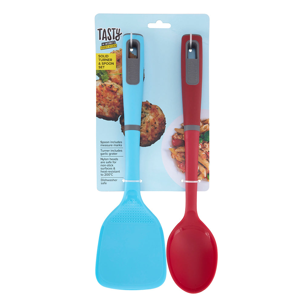 49563-2pc-tasty-non-stick-solid-turner-spoon-cooking-utensil-set-blue-red