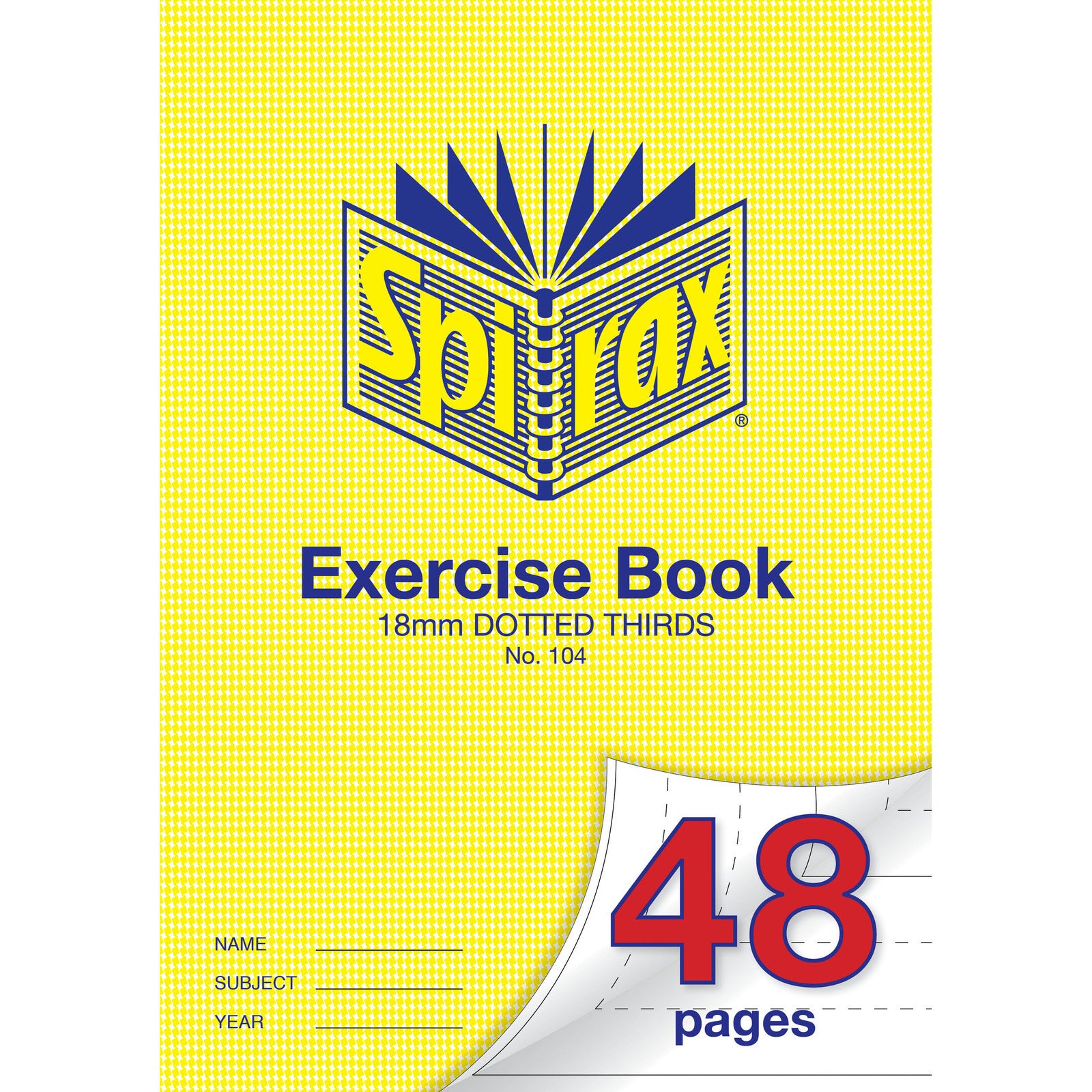 56104-20pc-spirax-104-exercise-book-a4-48-pages-18mm-dotted-thirds-yellow