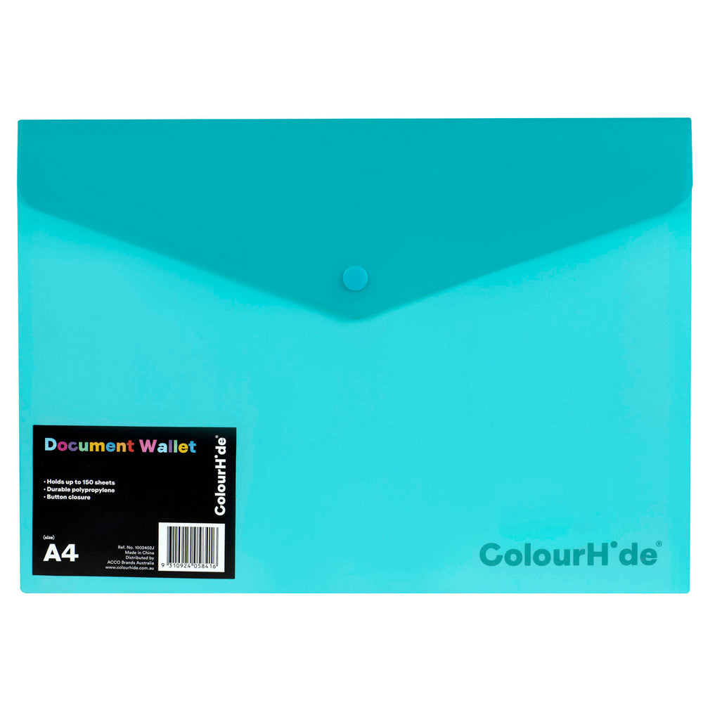 1002432j-10pc-colourhide-a4-document-wallet-envelope-rectangle-aqua