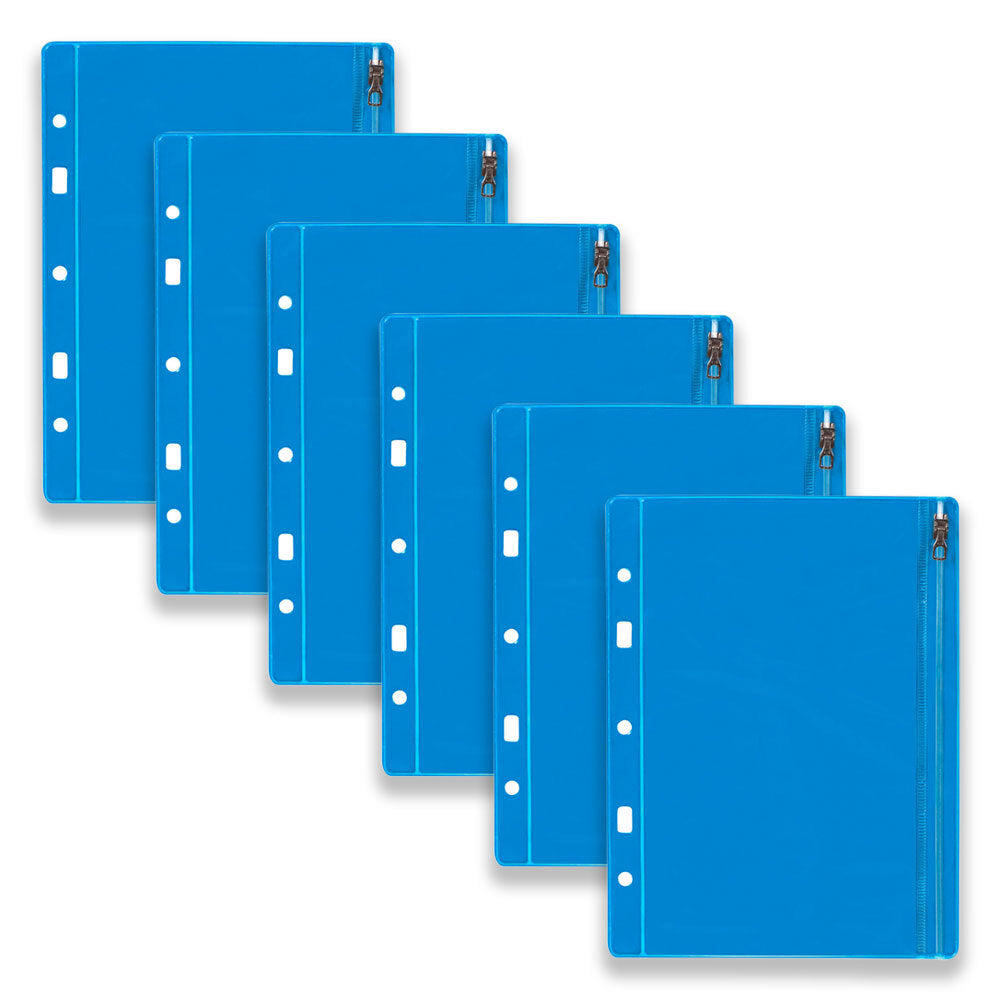 6pc Colourhide Bindermate A5 Pencil Case Insert For Binders Classic Blue