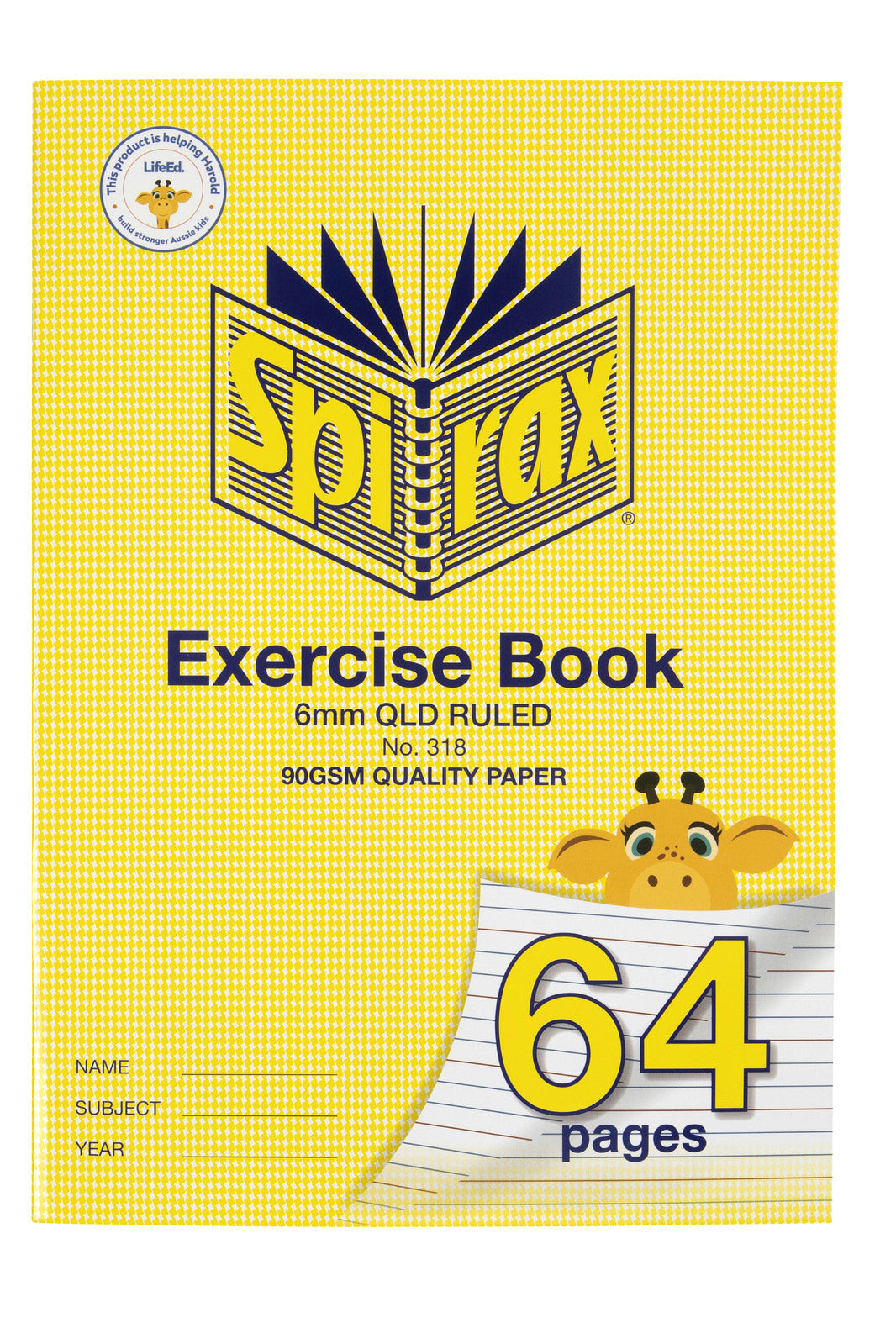 56318-10pc-spirax-318-exercise-book-a4-stationery-6mm-ruled-64-pages-yellow