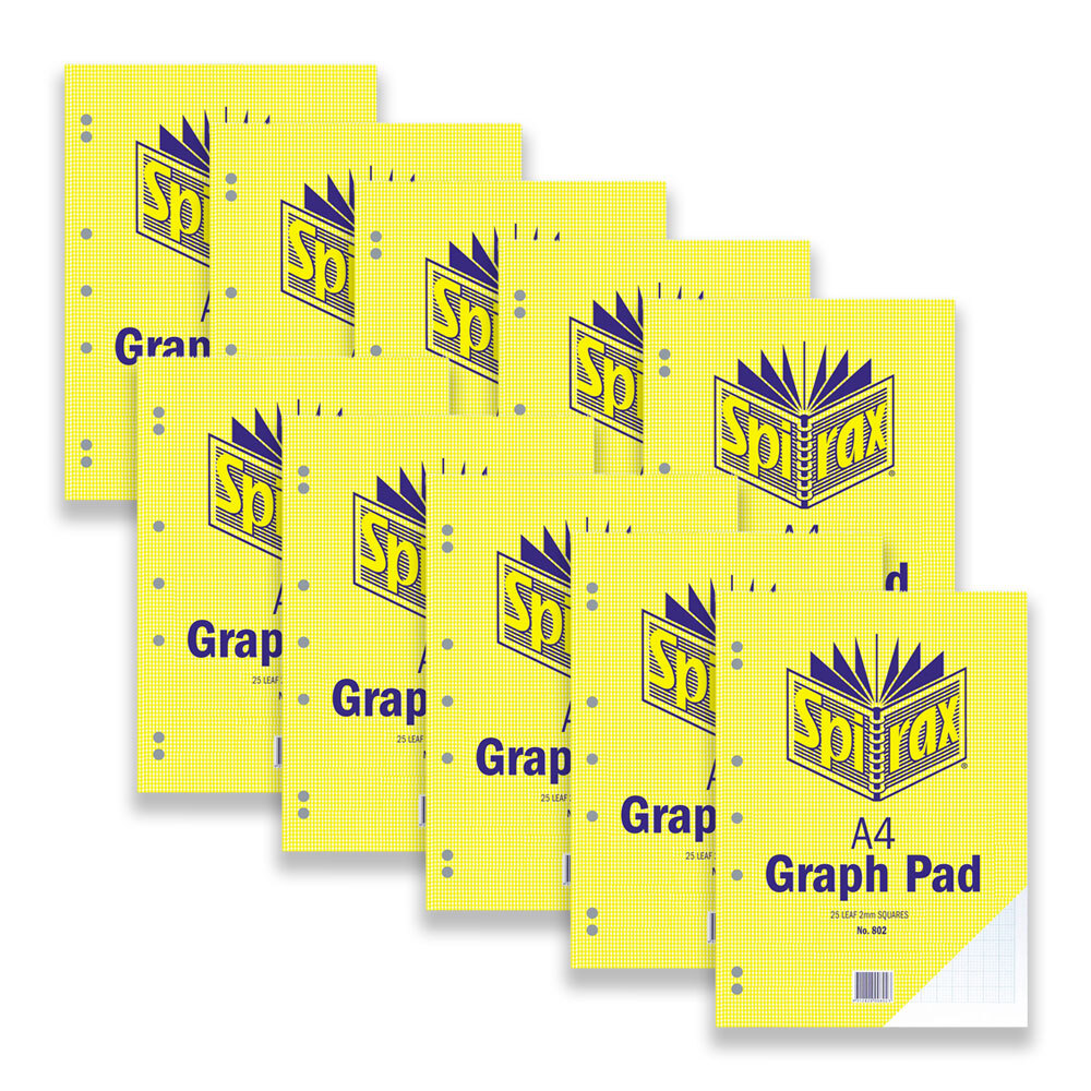 56083-10pc-spirax-802-graph-pad-a4-stationery-2mm-squares-25-pages-yellow