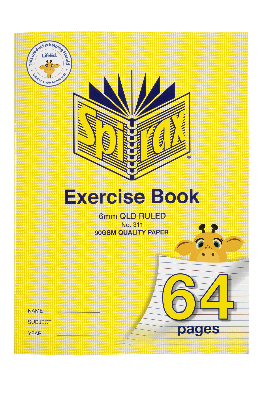 56311-10pc-spirax-311-super-size-exercise-book-6mm-qld-ruled-64-pages-yellow