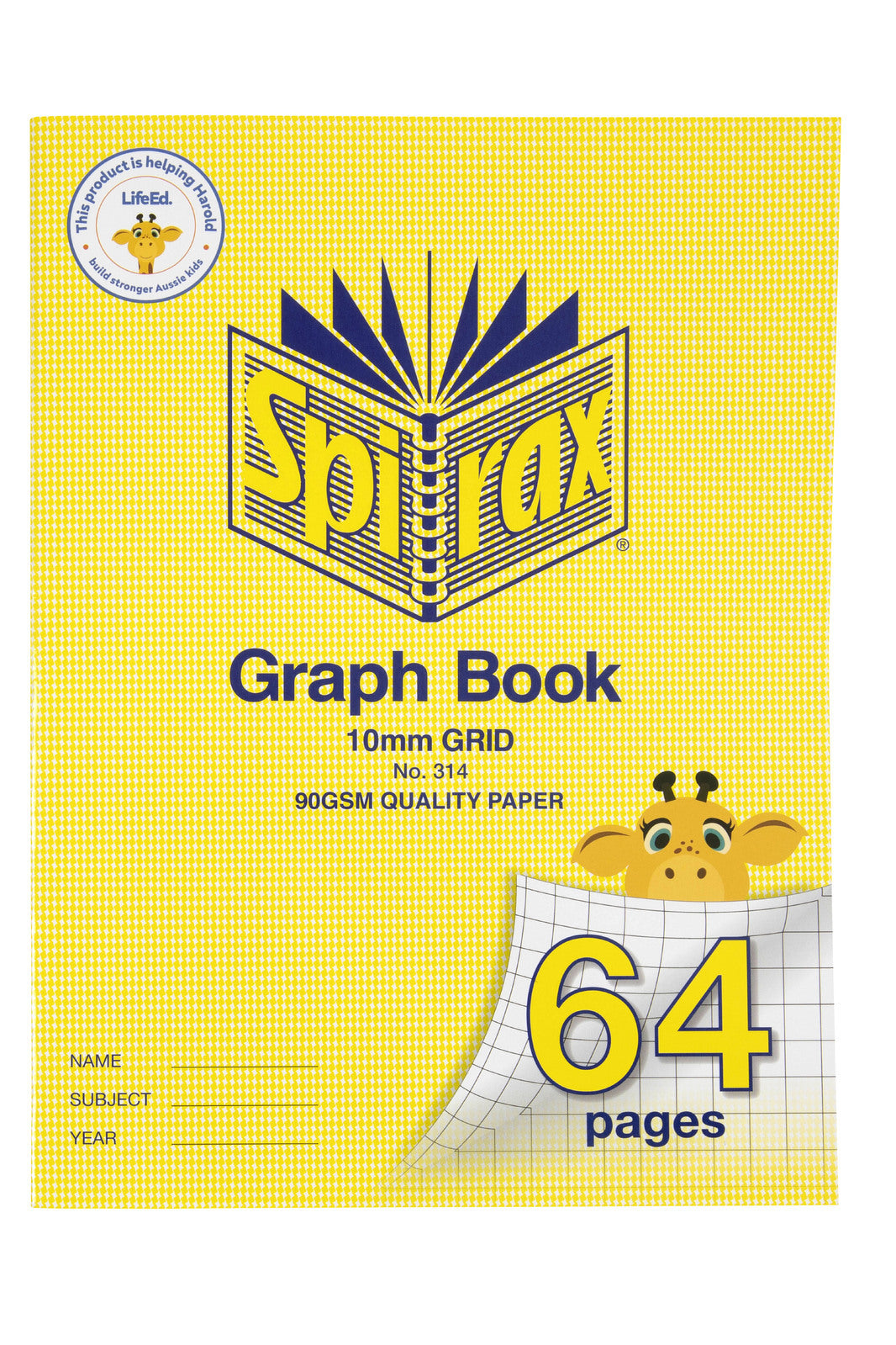 56314-10pc-spirax-314-super-size-exercise-book-10mm-qld-ruled-64-pages-yellow
