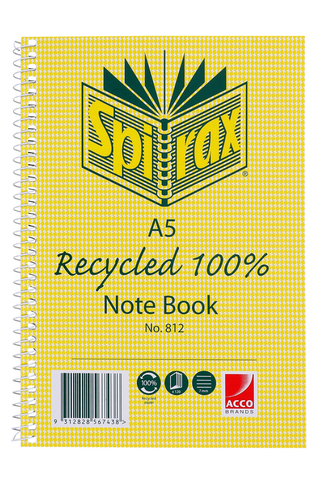 56802-5pc-spirax-812-recycled-notebook-a5-120-pages-yellow