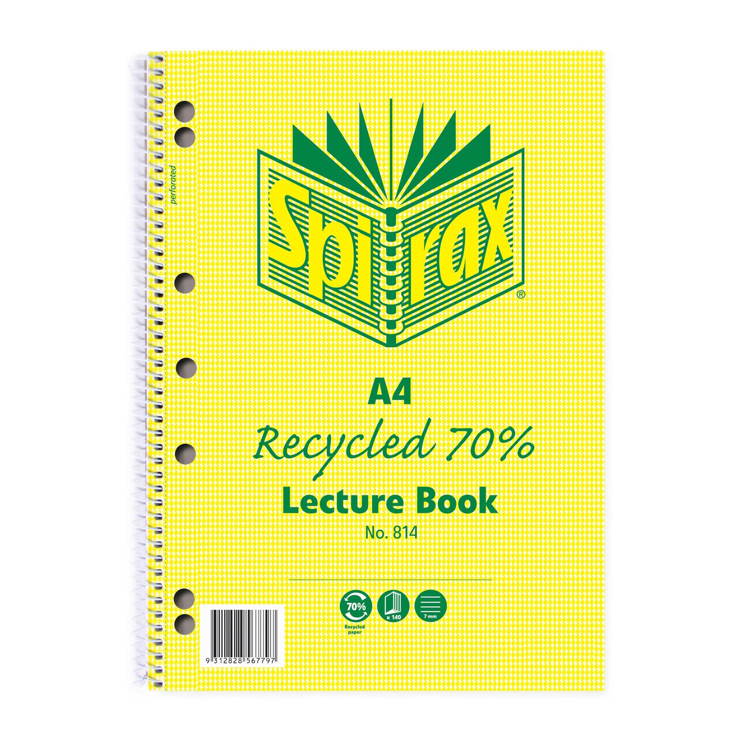 56804-5pc-spirax-814-recycled-lecture-book-a4-140-pages-yellow