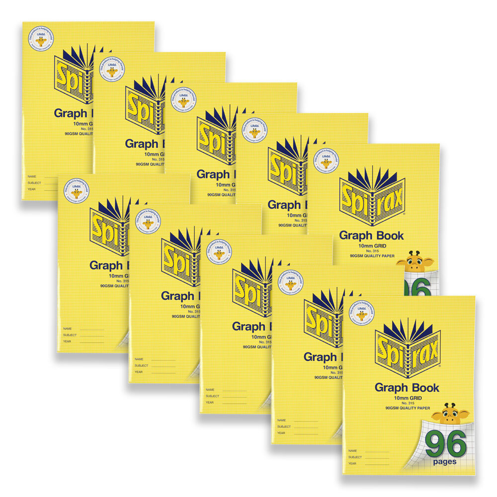 56315-10pc-spirax-315-super-size-graph-book-10mm-grid-96-pages-yellow