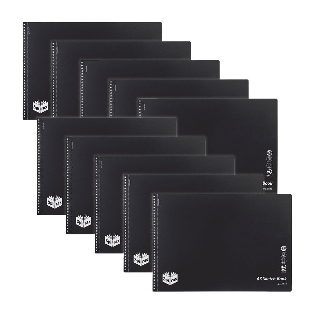 5606700-10pc-spirax-p533-a3-sketch-book-twin-wire-40-pages-black