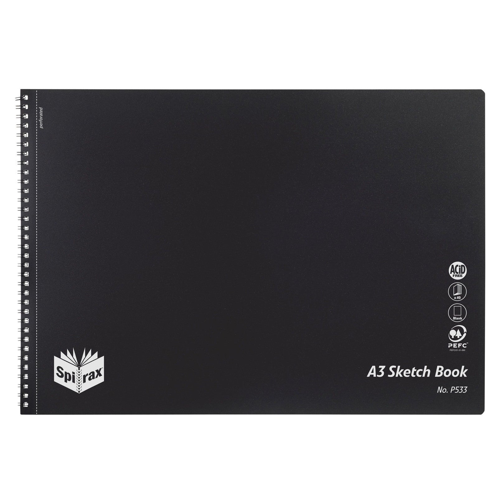 5606700-10pc-spirax-p533-a3-sketch-book-twin-wire-40-pages-black