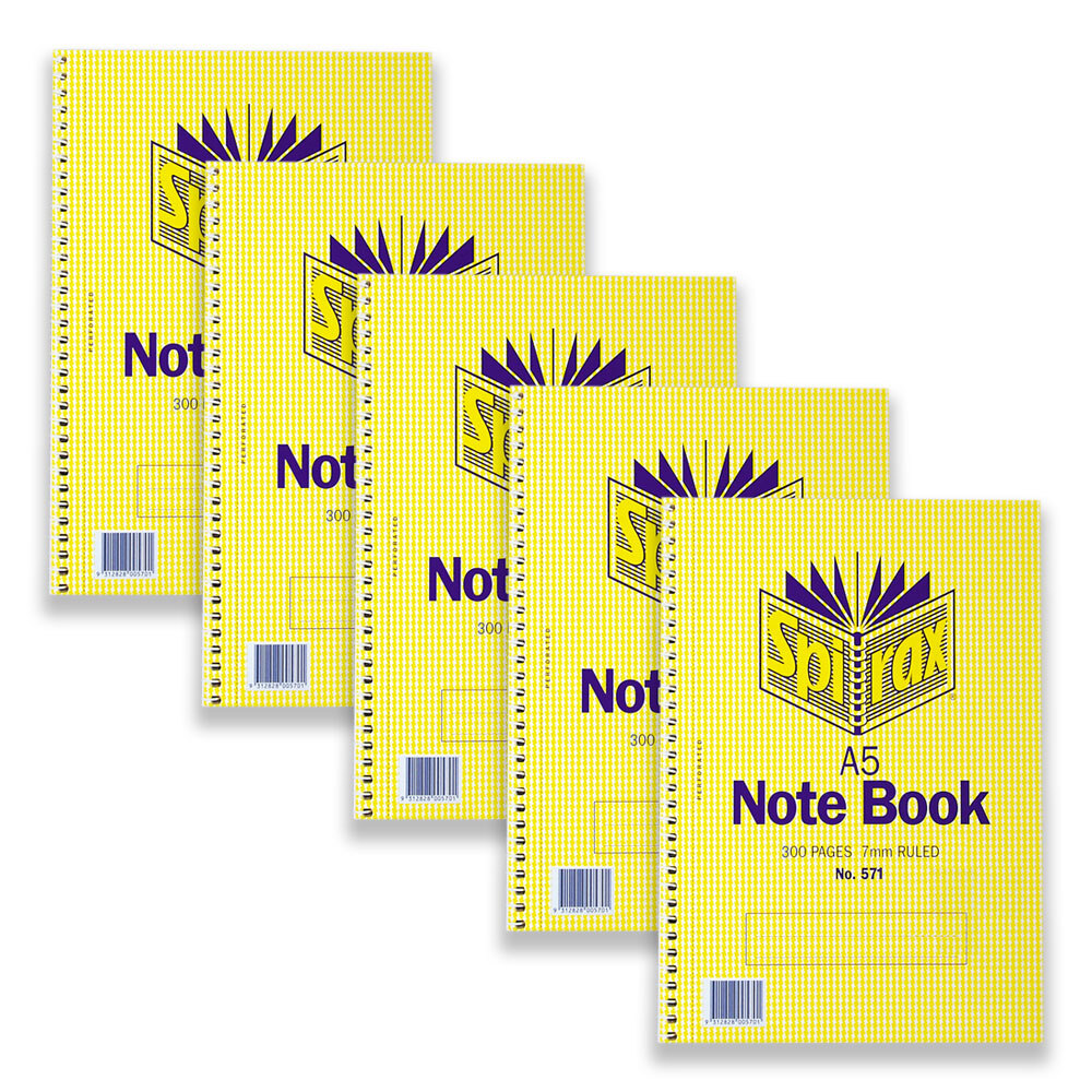 56571-5pc-spirax-571-a5-spiral-writing-notebook-300-pages