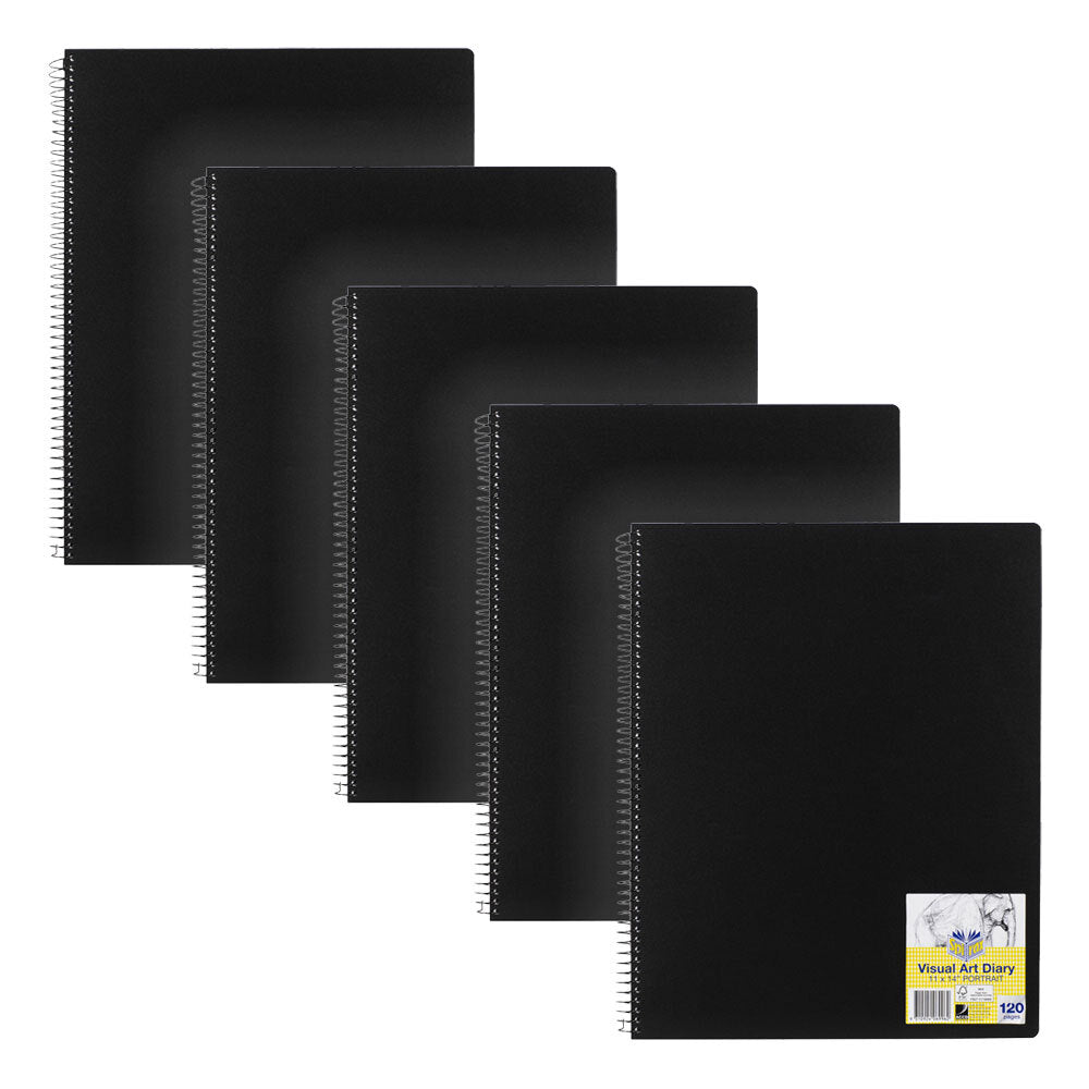 5670600-5pc-spirax-visual-art-diary-writing-drawing-notebook-120-pages