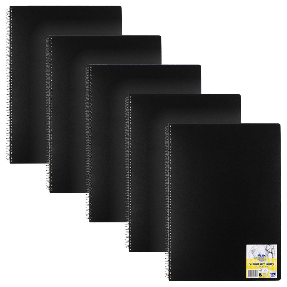 5670300-5pc-spirax-p703-a3-visual-art-spiral-diary-120-pages-black