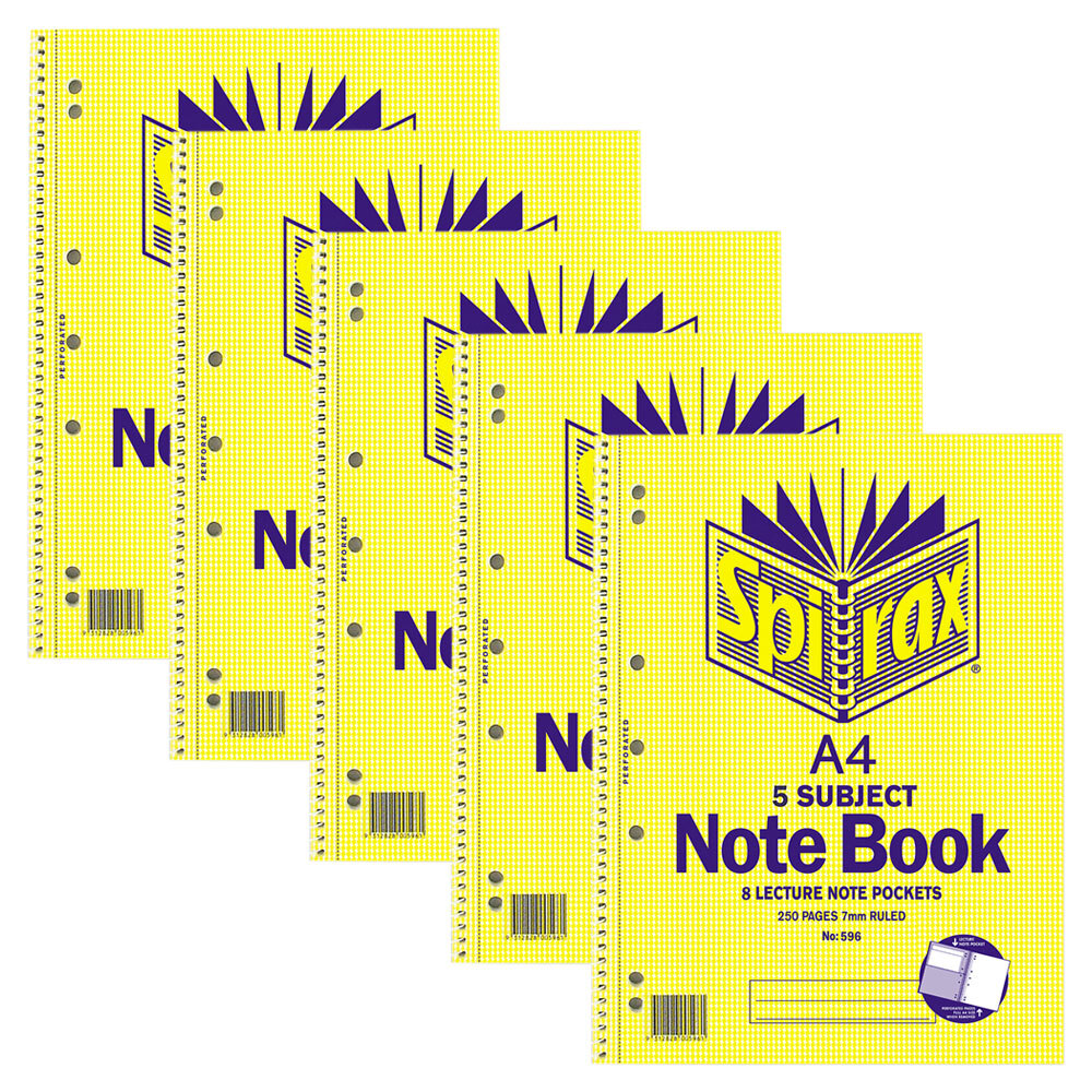 43111-5pc-spirax-596-5-subject-a4-writing-notebook-250-pages