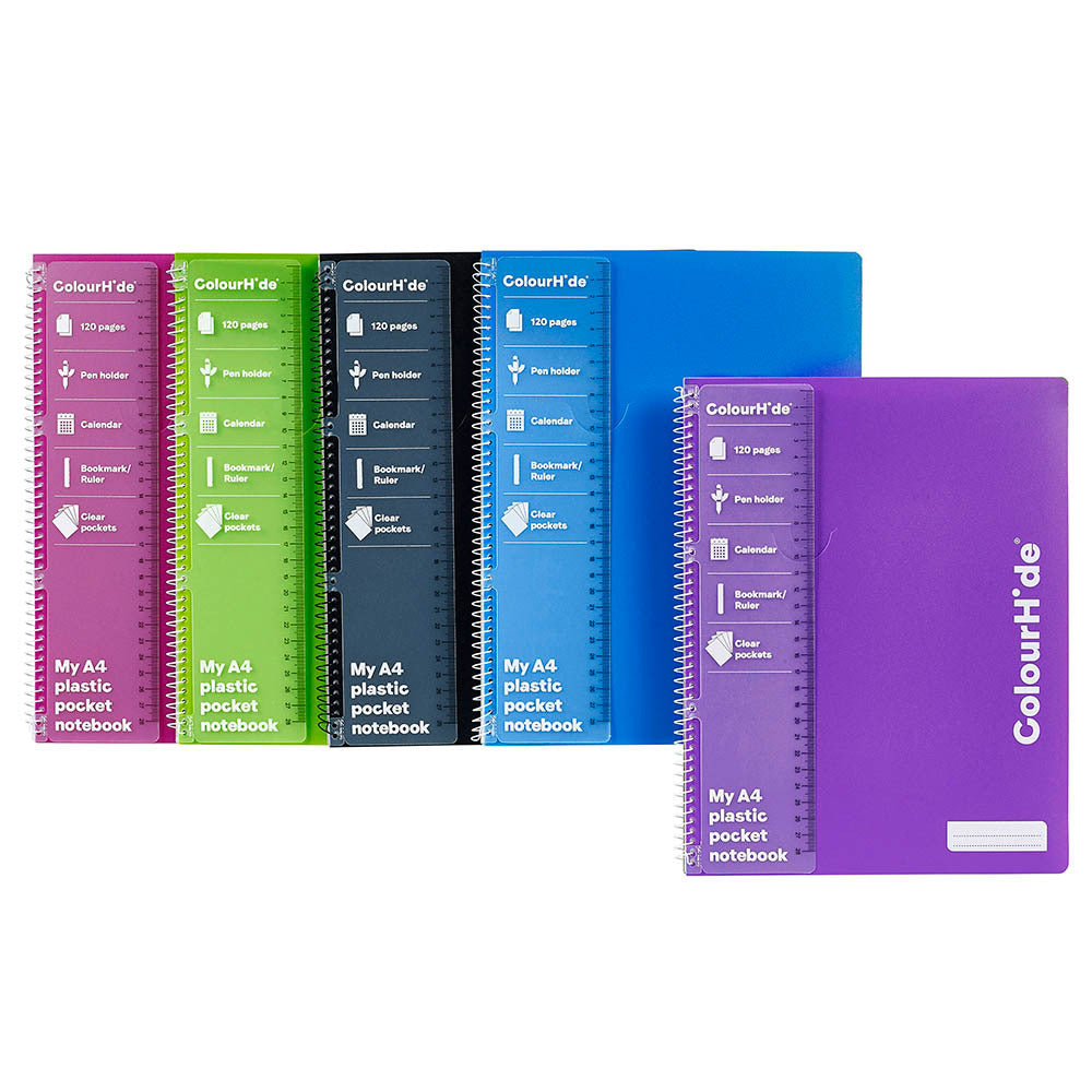 17174999m-4pc-colourhide-a4-notebook-writing-stationery-120-pages-assorted