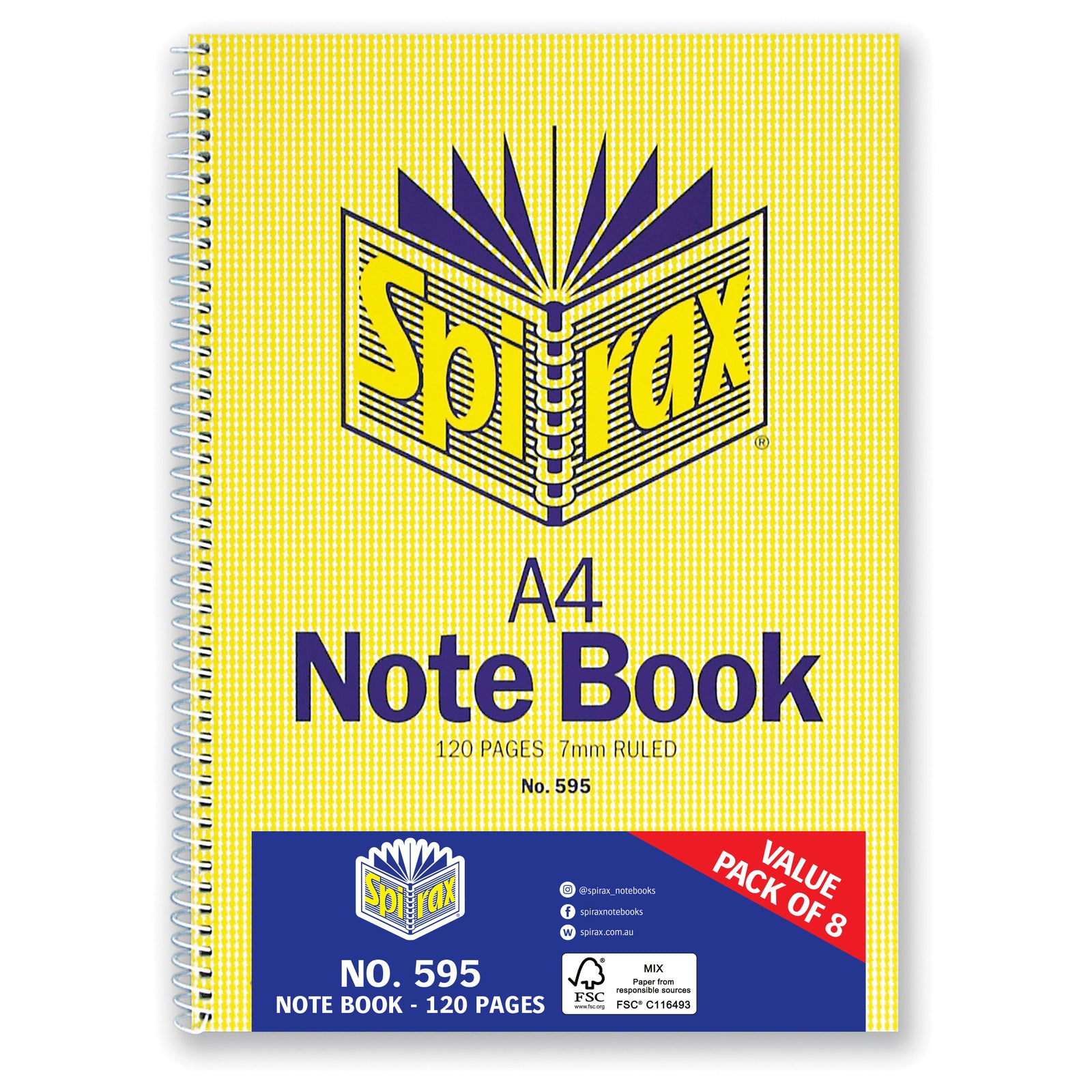 560588-8pc-spirax-595-notebook-a4-120-pages-paper-writing-stationery