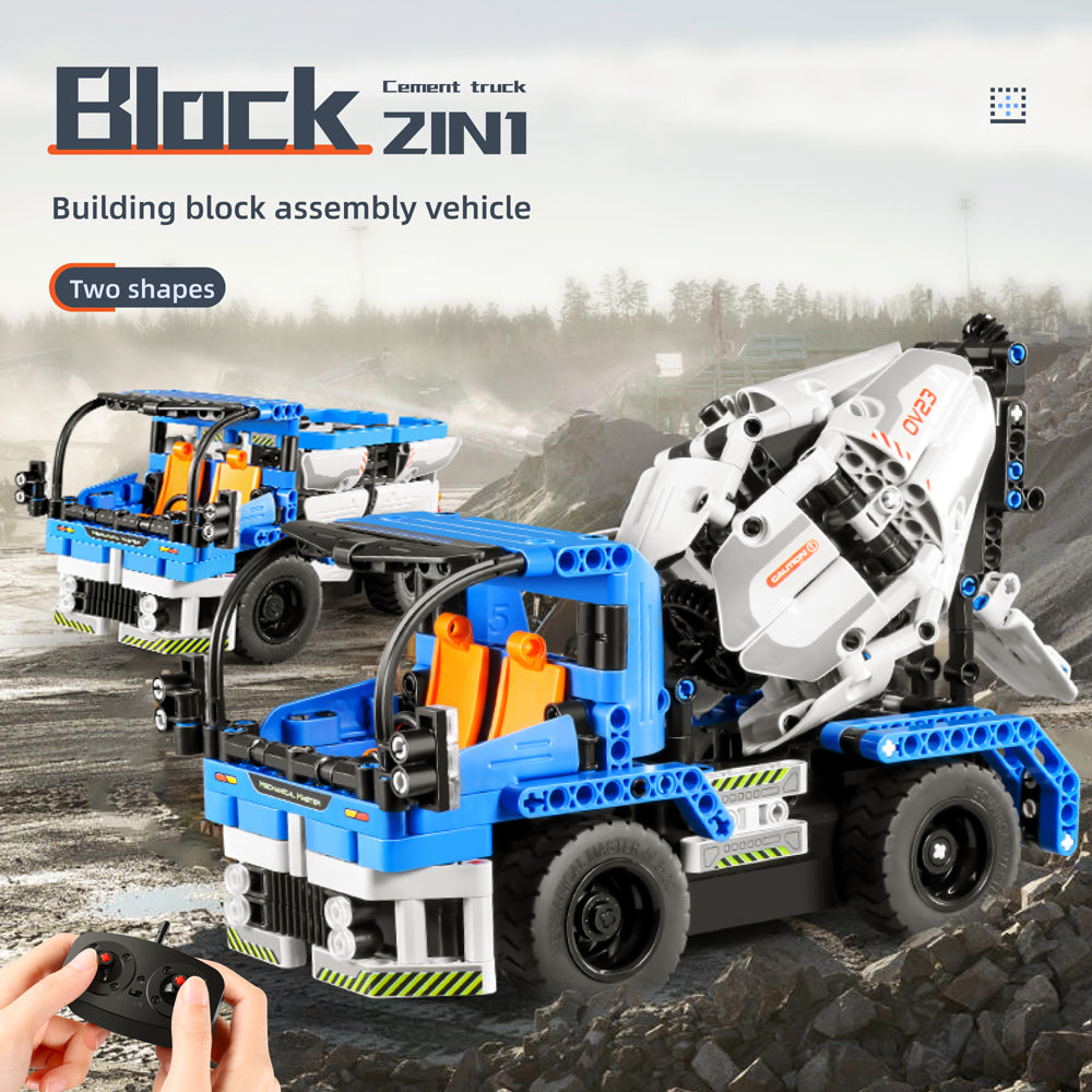 8023-394pc-im-master-2-in-1-rc-cement-truck-building-blocks-kids-toy-kit-blue-6