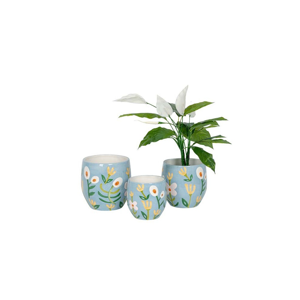 27498-3pc-ceramic-pot-home-garden-plant-flower-container-blue