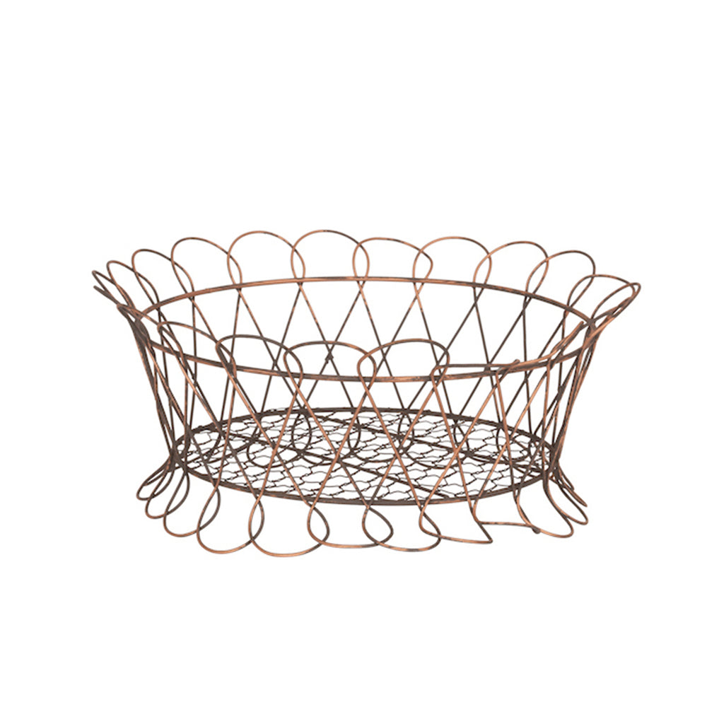 26798-metal-wire-basket-35cm-flower-plant-pot-holder-home-decor-brown