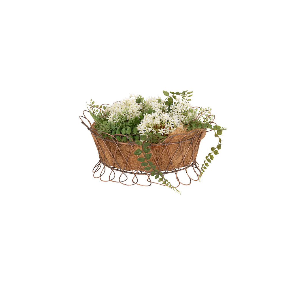 26798-metal-wire-basket-35cm-flower-plant-pot-holder-home-decor-brown