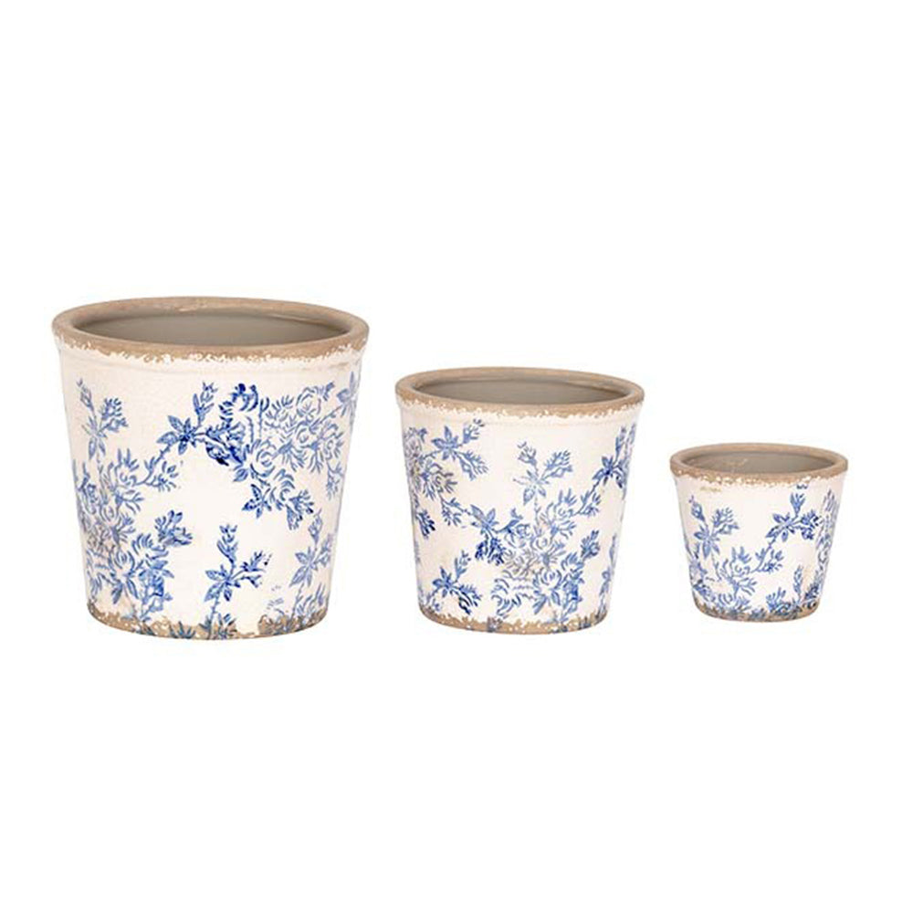 26996-3pc-ceramic-tall-pot-home-garden-plant-flower-container-blue