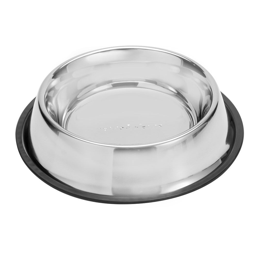 37659-paws-claws-stainless-steel-2-5l-33cm-pet-dog-feeding-bowl-black
