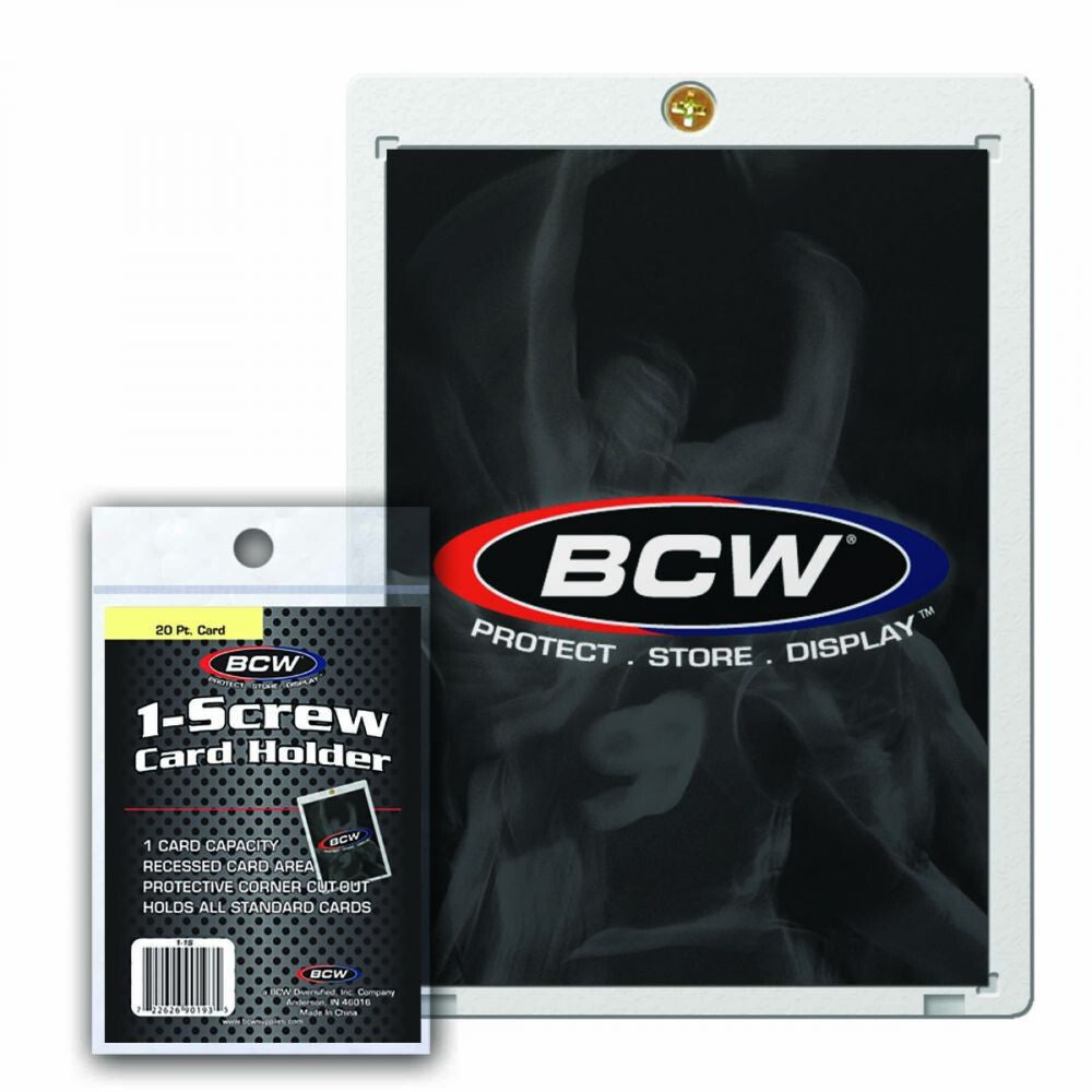 39049-bcw-trading-card-holder-recessed-standard-1-screw-20pt-clear