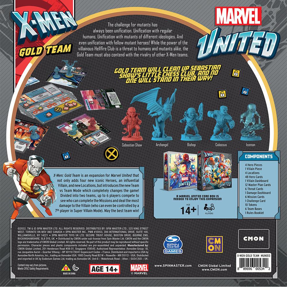 Cmon Marvel United X-Men Gold Team Tabletop Party Board Game