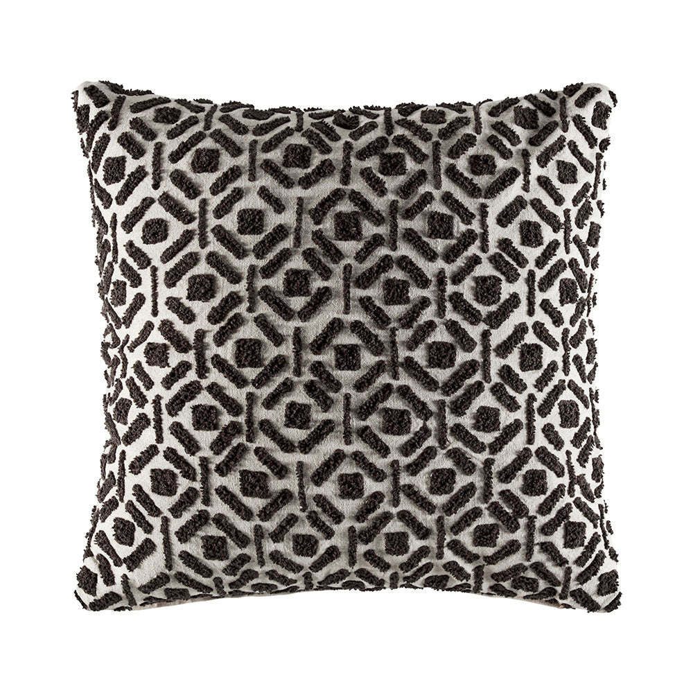 Kas Australia Kinhasa Filled Cushion Decor Square 50x50cm - Charcoal