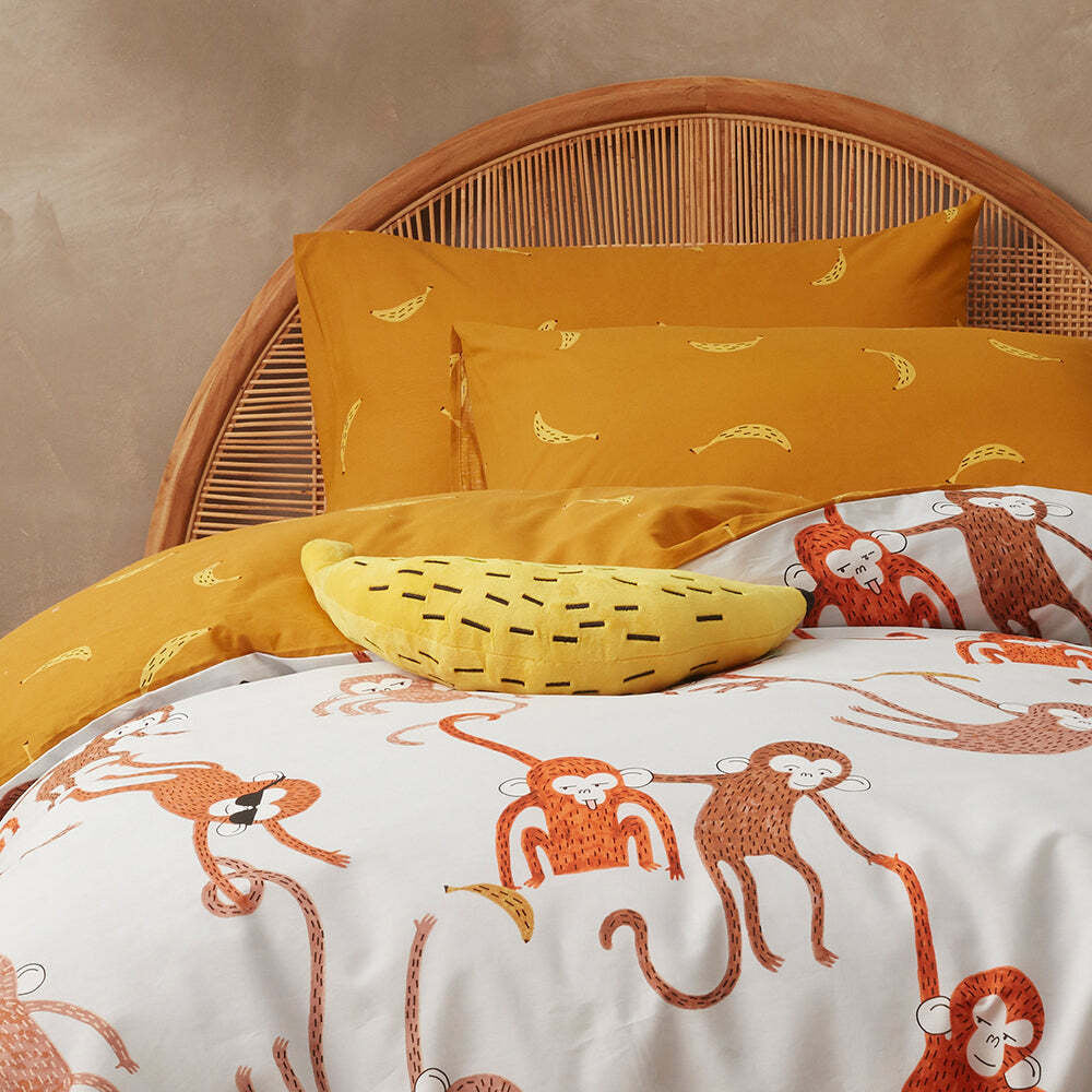 Kas Kids Banana Plush Toy/Soft Cuddle 45x20cm - Yellow