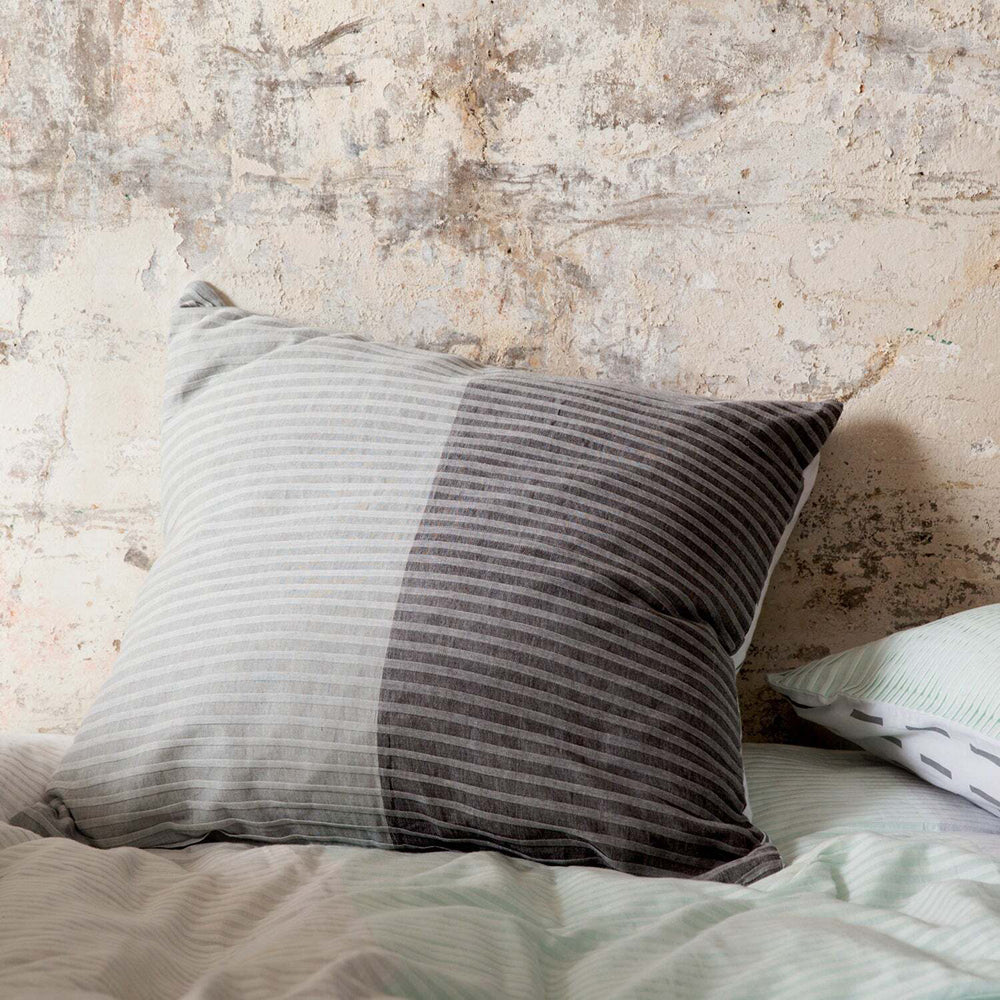 Kas Australia Pleated Euro Throw Pillowcase 65x65cm - Grey