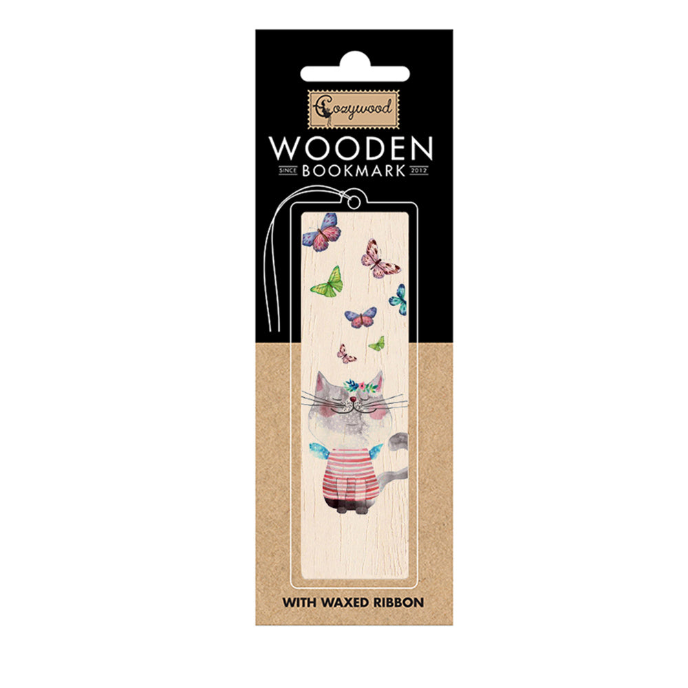 4726540-cozywood-wooden-bookmark-4-5x14cm-pussycat-and-butterflies