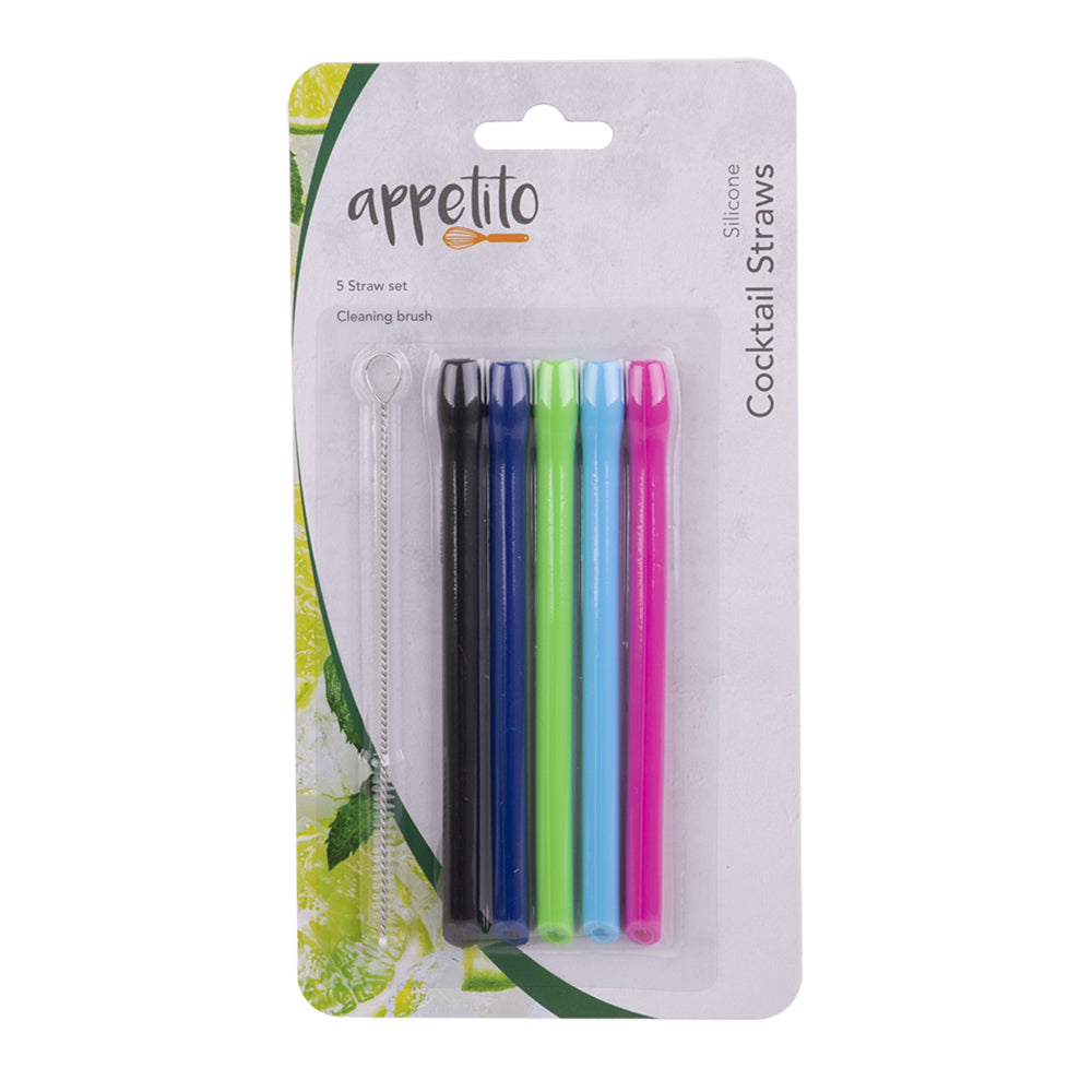3438-1-5pc-appetito-silicone-cocktail-straws-w-brush-5-asst-colours