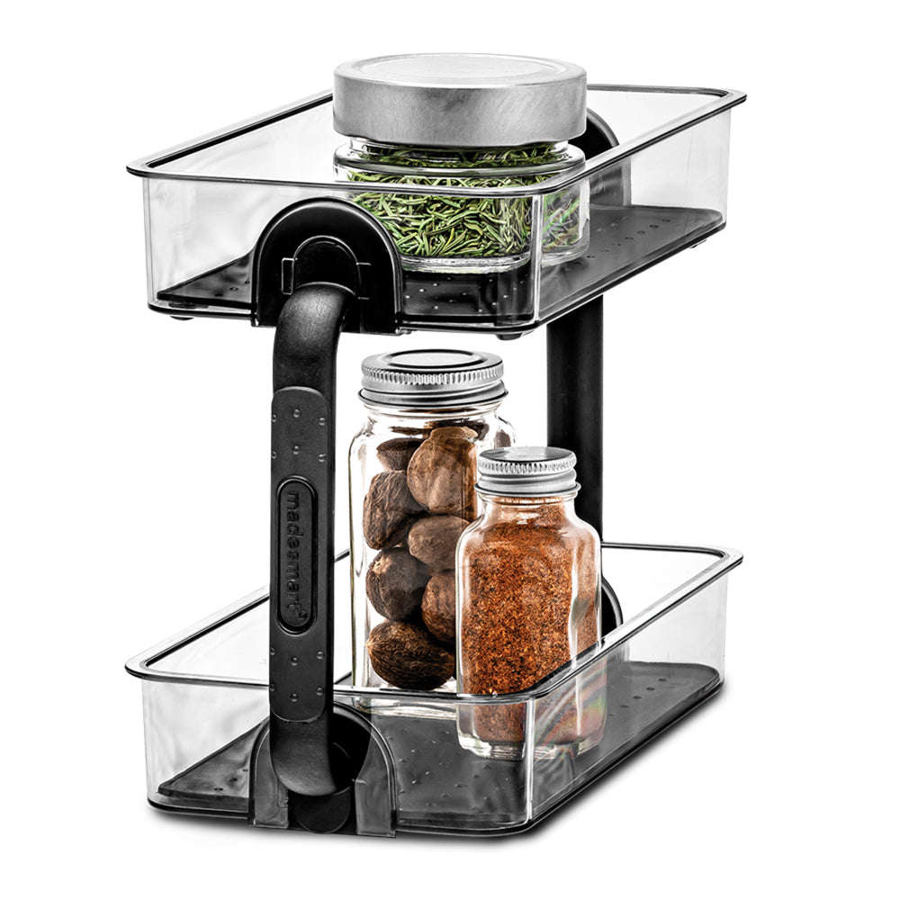 4523-1c-madesmart-clear-2-tier-spice-organiser-26x18cm-rectangle-carbon