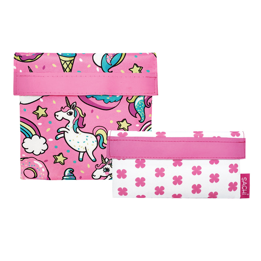 8838un-2pc-sachi-lunch-pocket-reusable-sandwich-snack-bag-set-unicorns