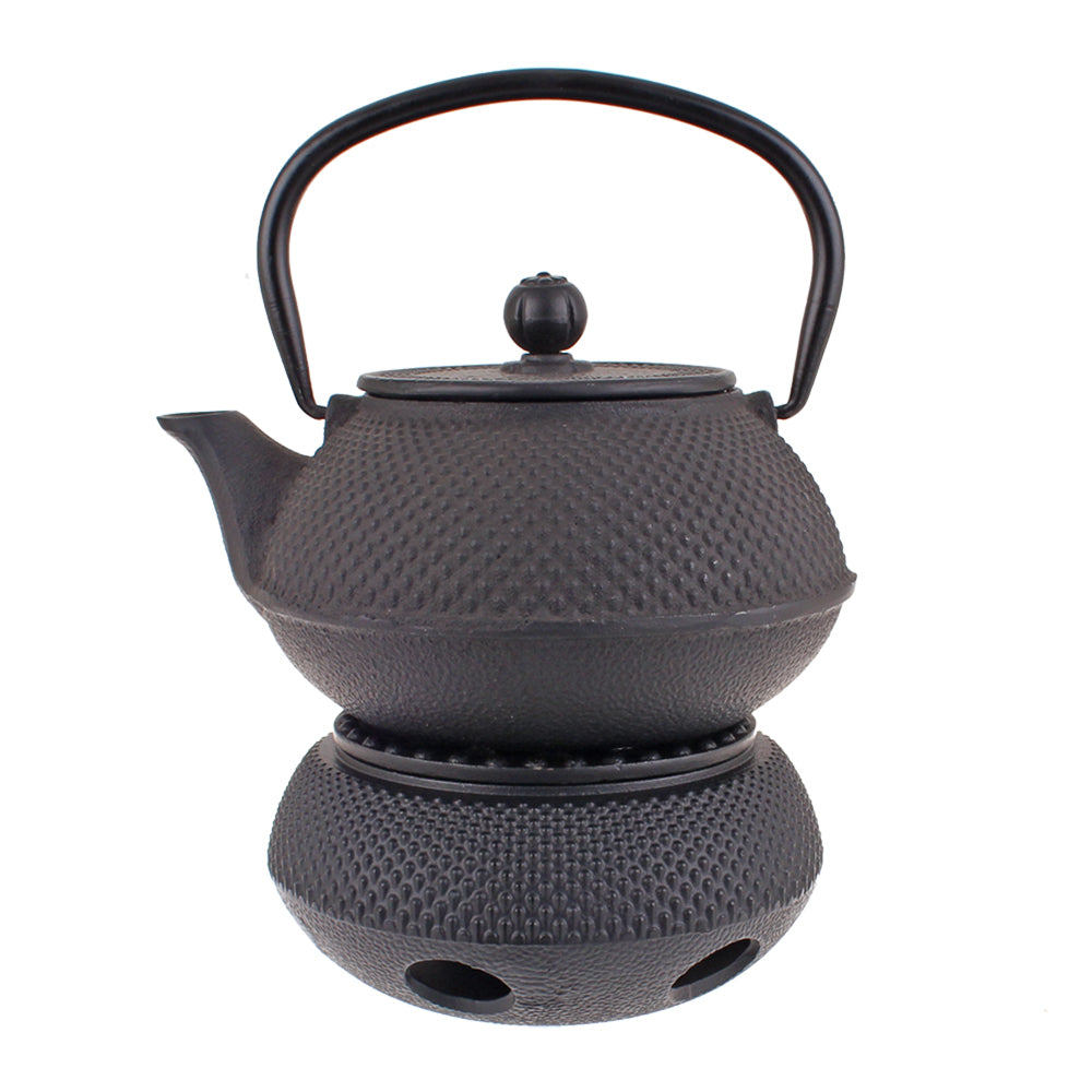 4091bk-teaology-cast-iron-teapot-warmer-13-5cm-fine-hobnail-black