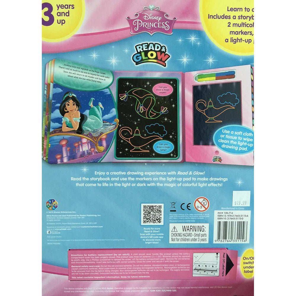 Disney Princess Read & Glow Kids/Children Storybook 3y+