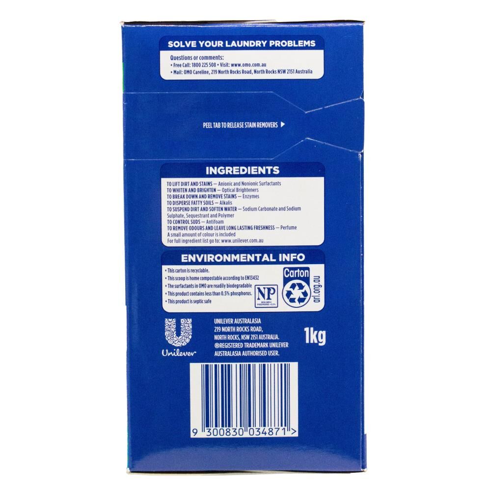 Omo 1kg Laundry Powder Detergent for All Machine Types Removes Stains — image 4