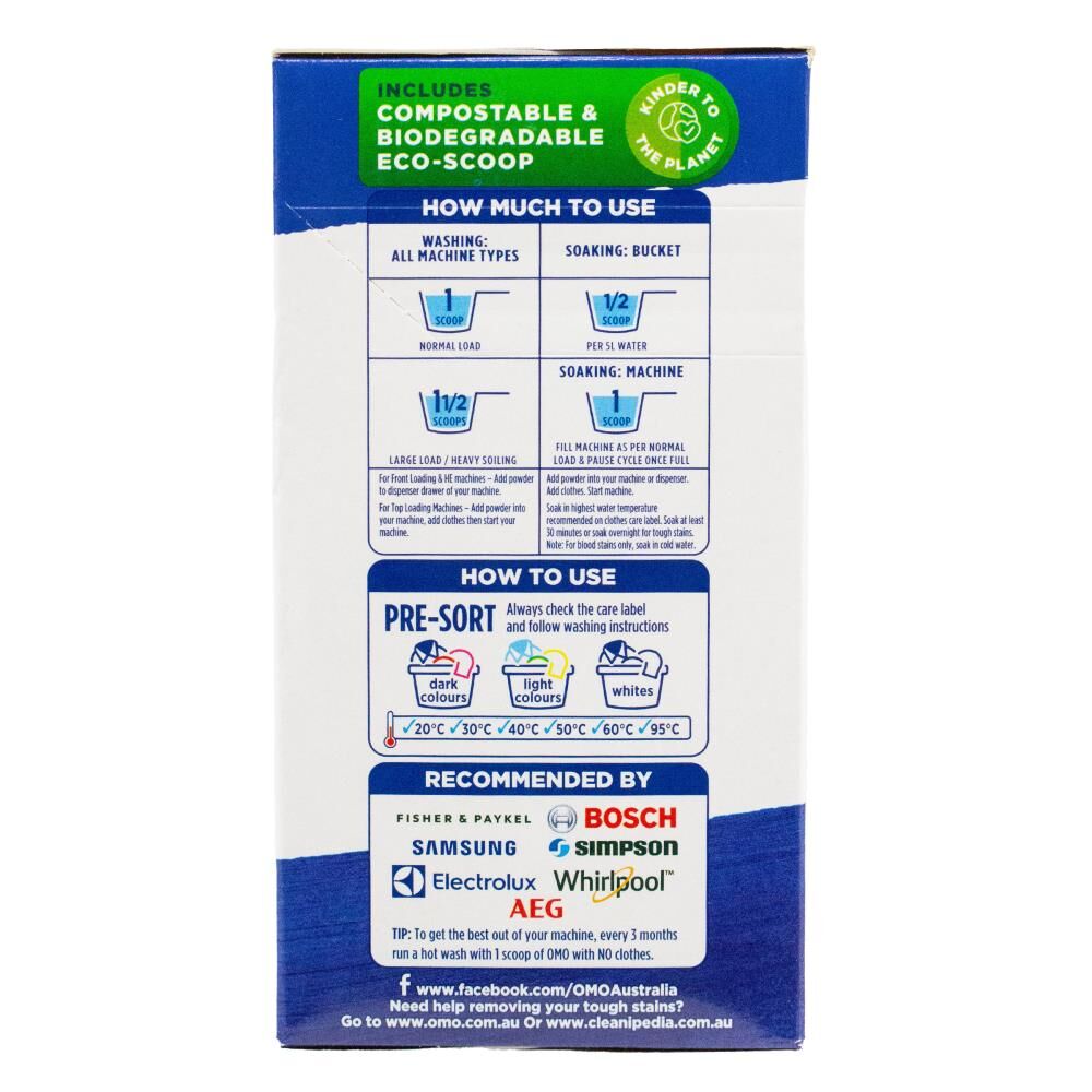 Omo 1kg Laundry Powder Detergent for All Machine Types Removes Stains — image 3