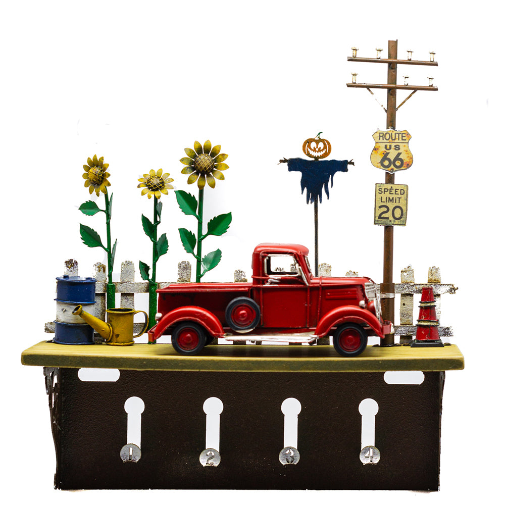 31148-boyle-shelf-hanging-wall-decor-w-hooks-red-truck-31cm