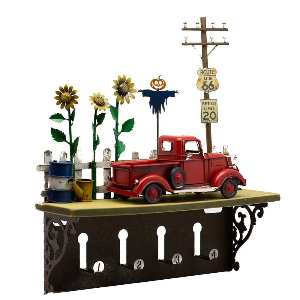 31148-boyle-shelf-hanging-wall-decor-w-hooks-red-truck-31cm