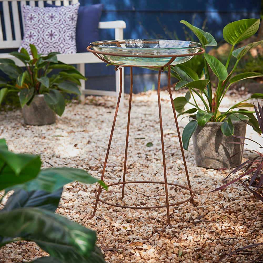 13385-garden-50x8cm-glass-bowl-outdoor-yard-patio-home-decor-clear
