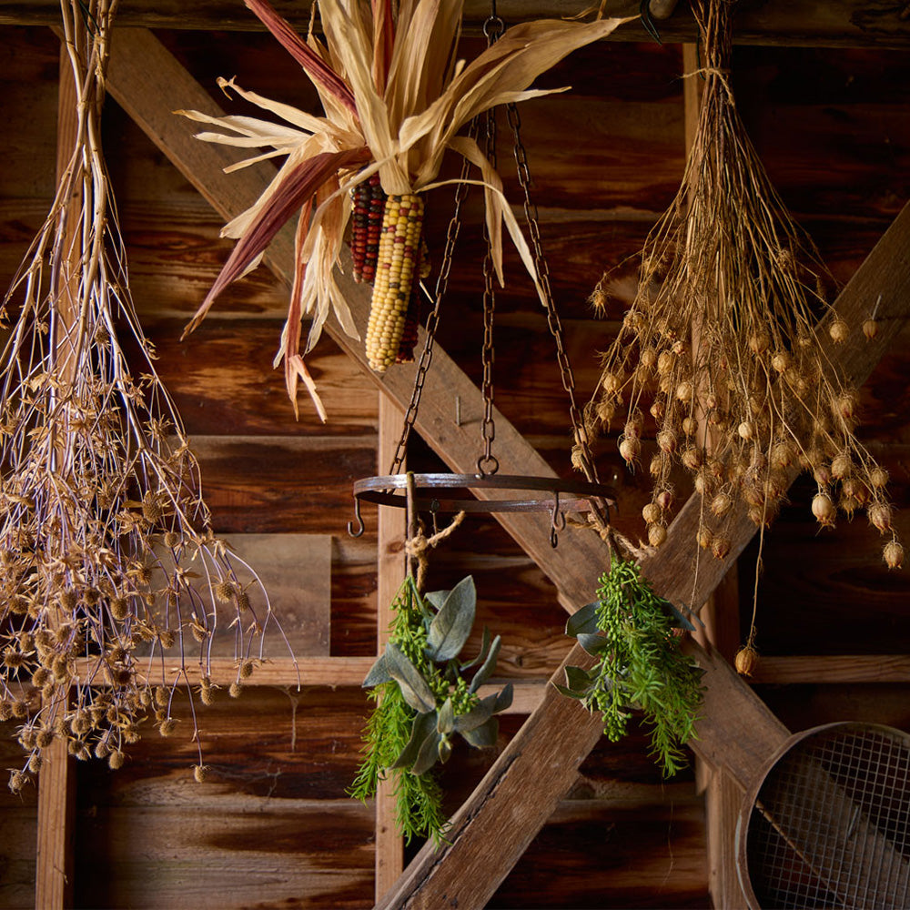 15228-hanging-herb-drying-rack-30cm-small-rust-metal-flat-bar